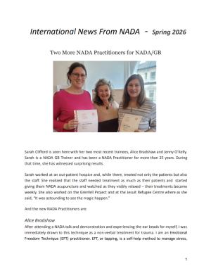 Front page of Spring 2026 newsletter